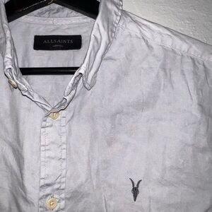 Men’s All Saints Short-Sleeve Button Down Shirt.